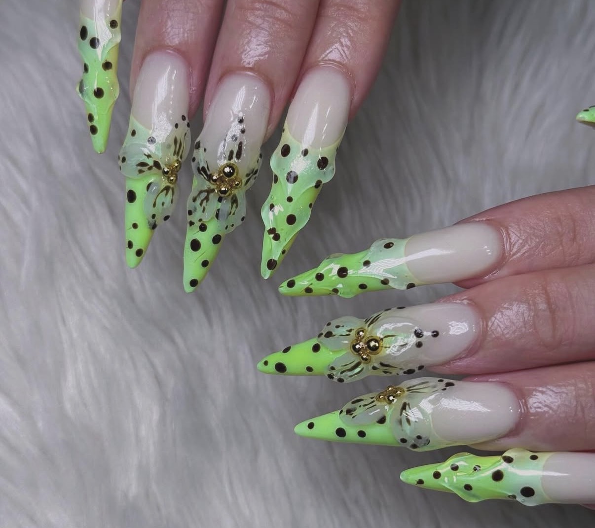 Gel Tip Extention with Complex Art