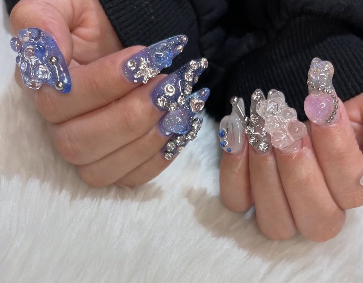 Gel Tip Extention with 3D Art